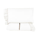 Completo Lenzuola in Cotone StoneWash con Balza in lino - Florida Lenzuola Lisola Matrimoniale Bianco 