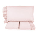 Completo Lenzuola in Cotone StoneWash con Balza in lino - Florida Lenzuola Lisola Matrimoniale Malva 