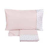 Completo Lenzuola in Flanella di Cotone con Balza in Raso - Spring Lenzuola Fazzini Matrimoniale Rosa 