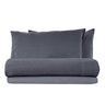 Completo Lenzuola in Lino StoneWashed No Stiro - Exclusive Lenzuola Loft by BiancoPerla Singola Blu (Denim) 