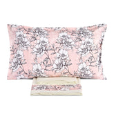 Completo Lenzuola in Puro Cotone con Balza in Raso - Heaven Lenzuola Lisola Matrimoniale Rosa 