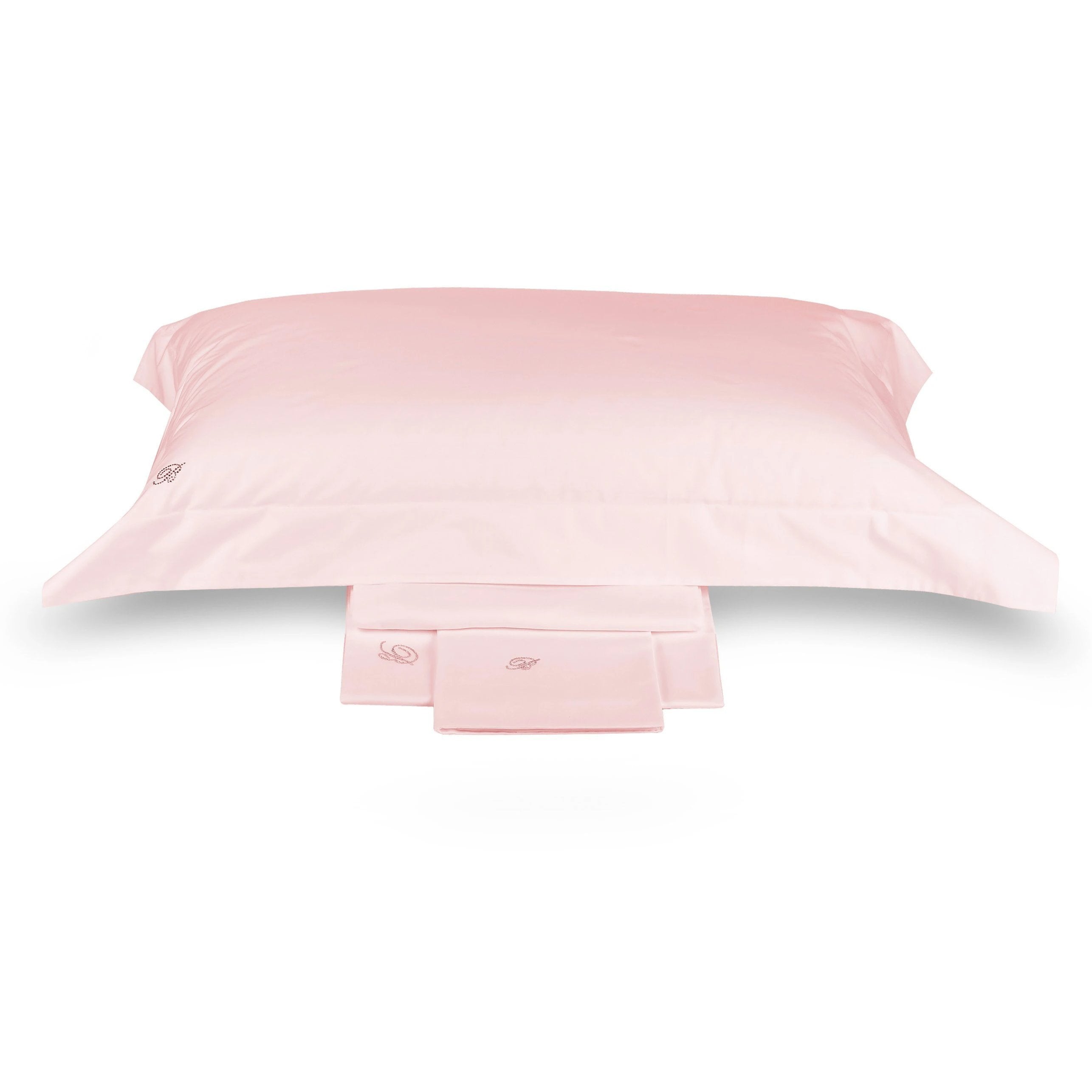 Completo Lenzuola in Percalle di Cotone Tinta Unita Blu Valentina Blumarine Glicine