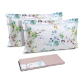 Completo Lenzuola in Puro Cotone Fantasia Floreale - Acquarello Lenzuola Dea Matrimoniale Rosa Cipria 