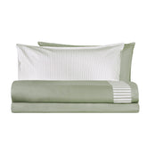 Completo Lenzuola In puro Cotone stampato Lenzuola BiancoPerla Singolo Salvia 