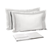 Completo Lenzuola in Raso di Cotone con Dettagli in Pizzo - Brio Lenzuola Dea Bianco 