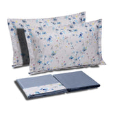 Completo Lenzuola Stampa in Raso - Albachiara Lenzuola Dea Blu Cenere 