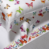 Completo Lenzuola in Raso di Cotone Stampato - Farfalle Lenzuola Dea 