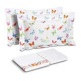 Completo Lenzuola Stampa in Raso - Farfalle Lenzuola Dea 
