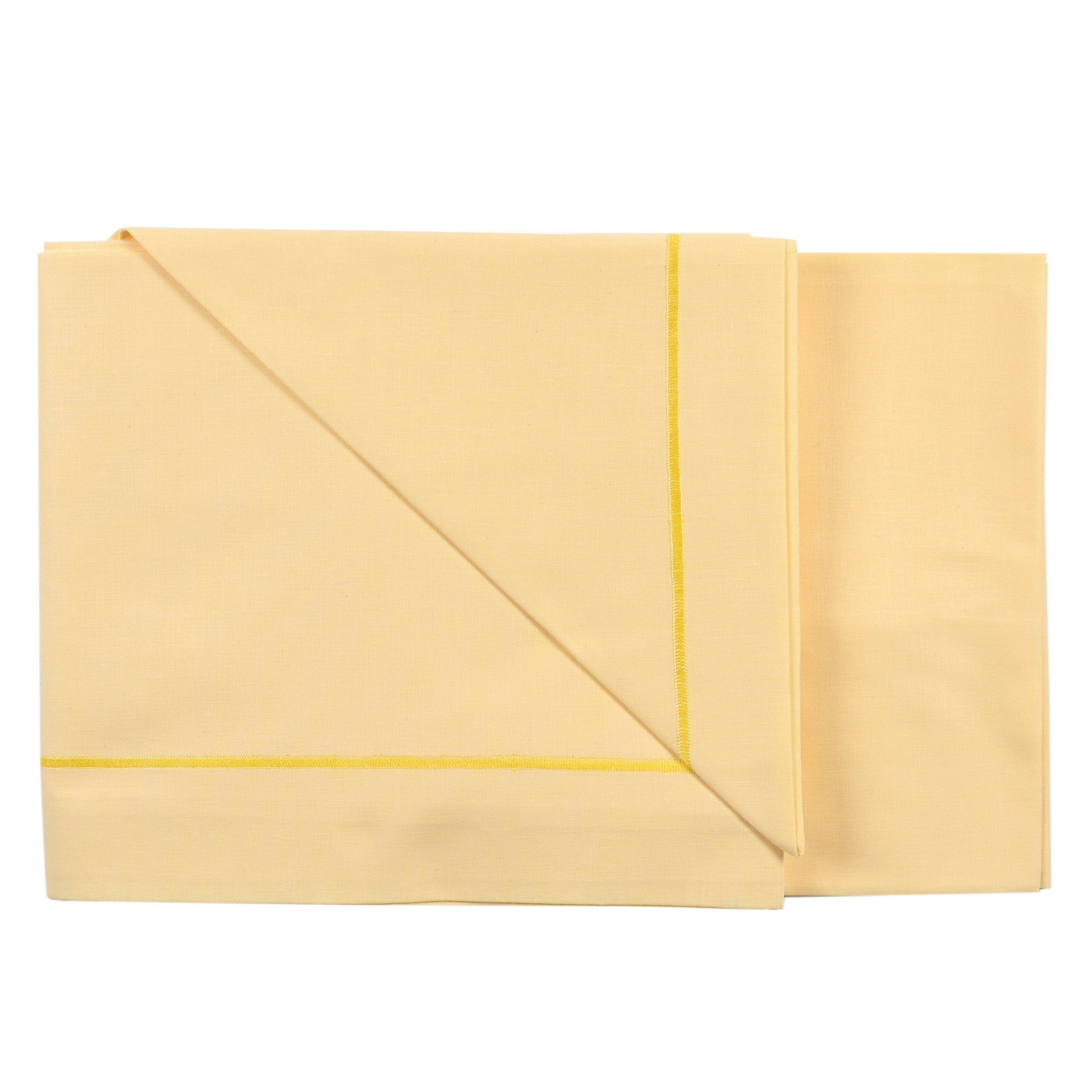 Completo Lenzuolino per Lettino in Puro Cotone con Cordoncino - Pix Completo Lenzuolino Lisola Baby Giallo 