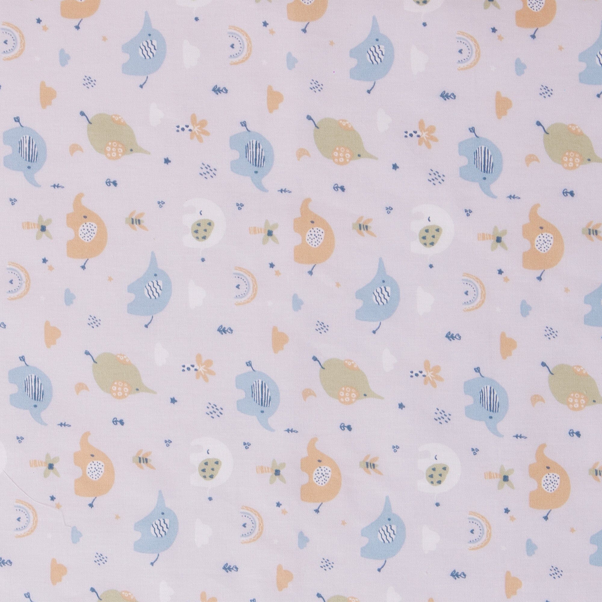 Completo Lenzuoline in Puro Cotone con Fantasia - Elefantino Completo Lenzuolino Lisola Baby 