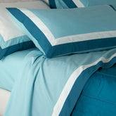 Completo Lenzuolo in Percalle di Puro Cotone balza bicolor - Ever Lenzuola NK 