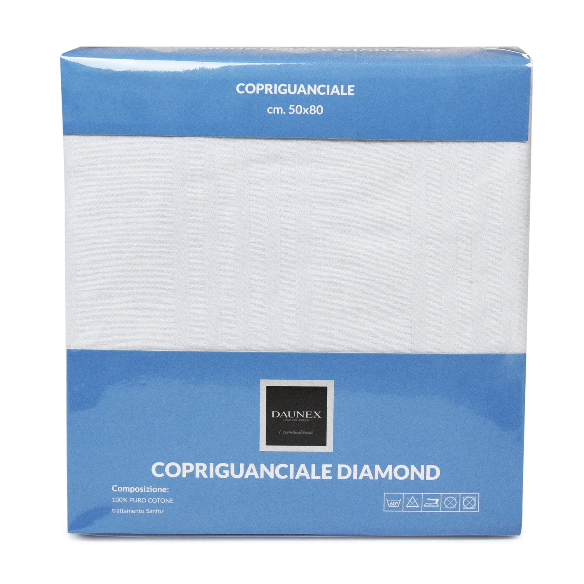 Coppia Copriguanciali Fasciati in Puro Cotone - Diamond Copriguanciali Daunex 