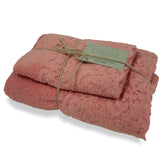 Coppia di Asciugamani in Spugna di Cotone - Bristol Coppia di spugna Creole Home Rosa 