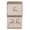 Coppia di Asciugamani in Spugna di Cotone con Balza in Lino - Renna Coppia di spugna Creole Home Tortora 