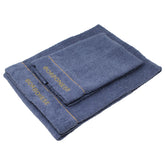 Coppia di Asciugamani in Spugna di Puro Cotone - Fine Op Coppia di spugna Borbonese Jeans 