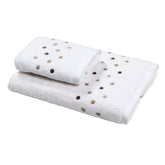 Coppia di Spugna con Balza a Pois colorati - Coriadoli Coppia di spugna Dea Bianco/GrigioChiaro 