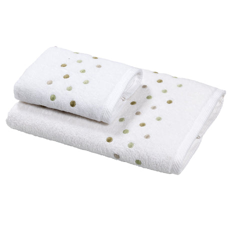 Coppia di Spugna con Balza a Pois colorati - Coriadoli Coppia di spugna Dea Bianco/Verde 