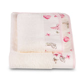 Coppia in Spugna di Cotone con bordo in fantasia Ariella - Blumarine Baby Rosa