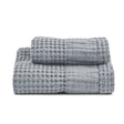 Coppia Nido d'Ape Stonewash con Bordo in Lino - Jaspy Coppia di spugna Lisola Cenere 