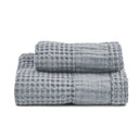 Coppia Nido d'Ape Stonewash con Bordo in Lino - Jaspy Coppia di spugna Lisola Cenere 