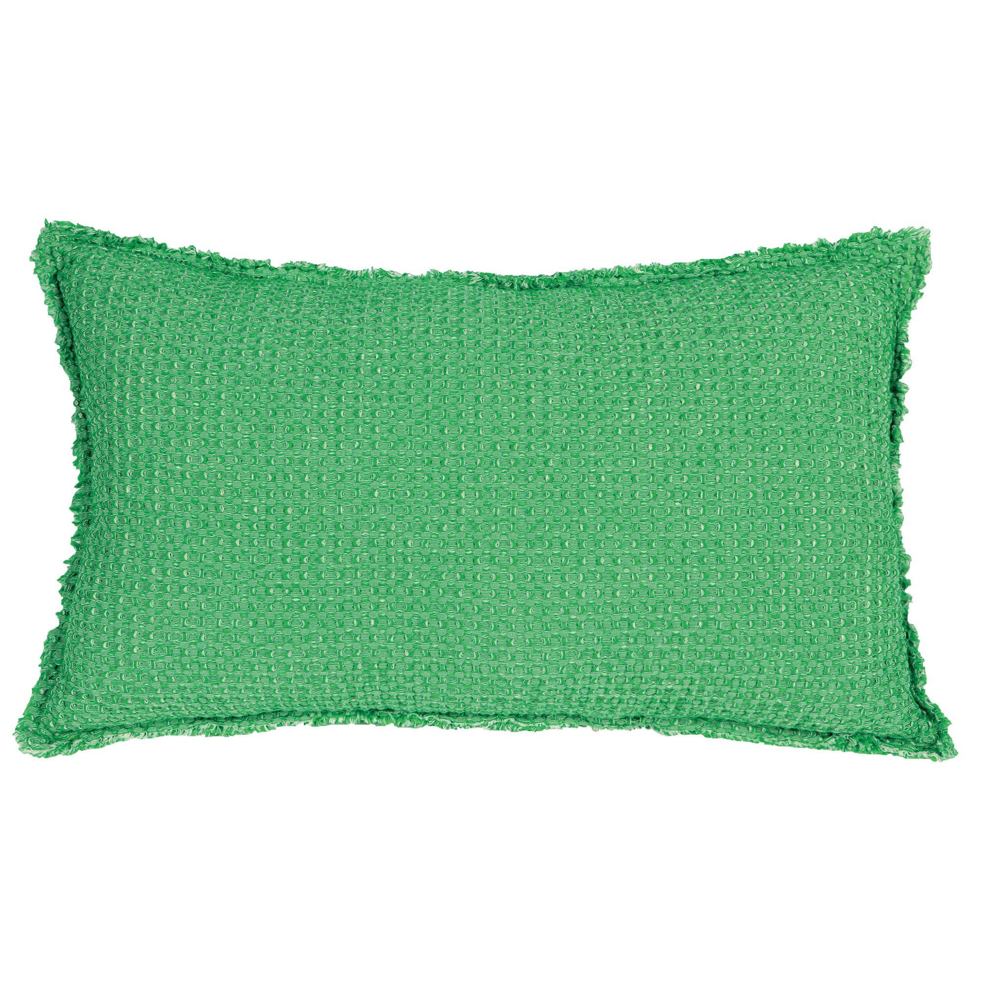 Cuscino a Nido D'Ape Chambray StoneWashed in Cotone Tinta Unita - Maia Chambray Cuscino Vivaraise 30x50 Agave 