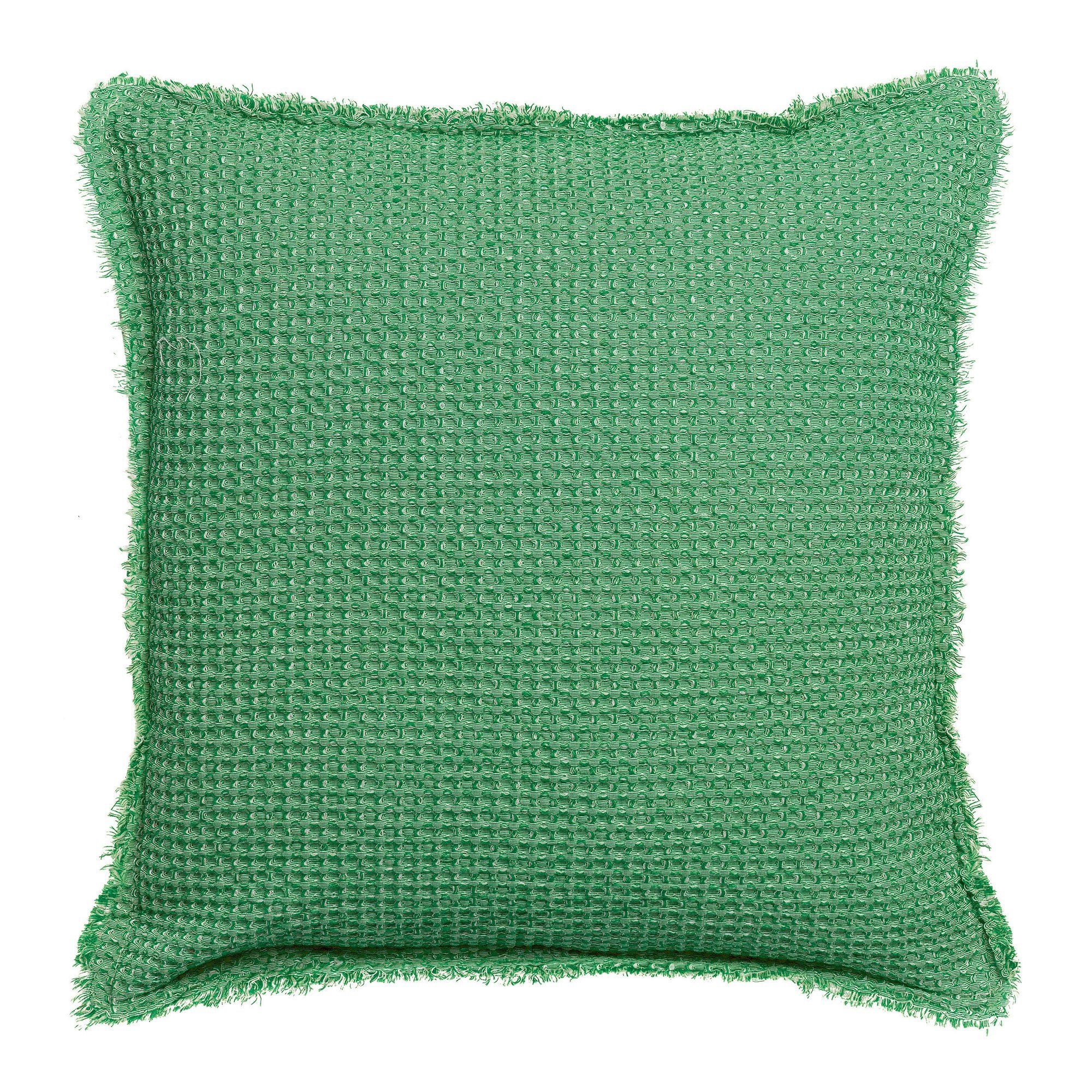 Cuscino a Nido D'Ape Chambray StoneWashed in Cotone Tinta Unita - Maia Chambray Cuscino Vivaraise 45x45 Agave 