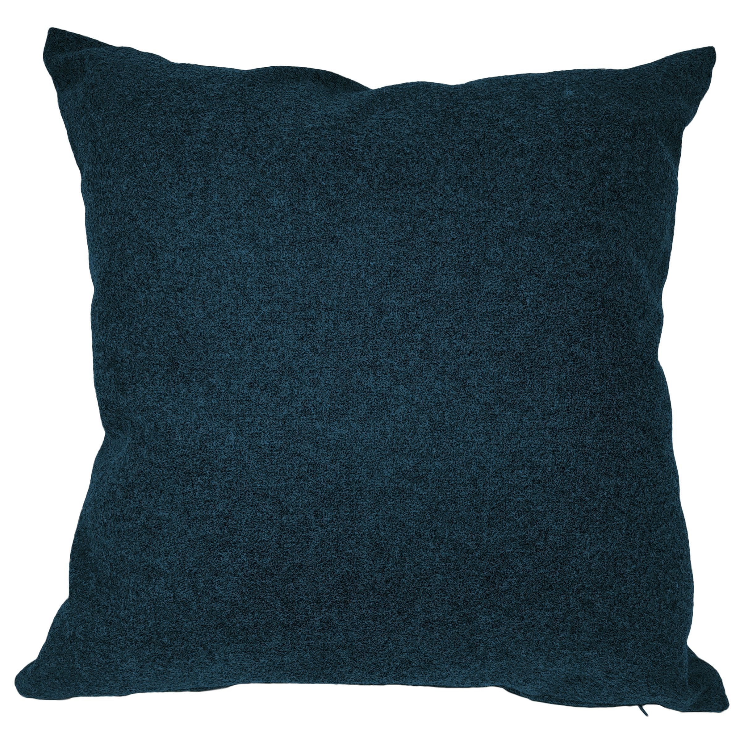 Cuscino Bombato Arredo in Lana in Tinta Unita - Pier Cuscini Arredo Lisola Blu Pavone 