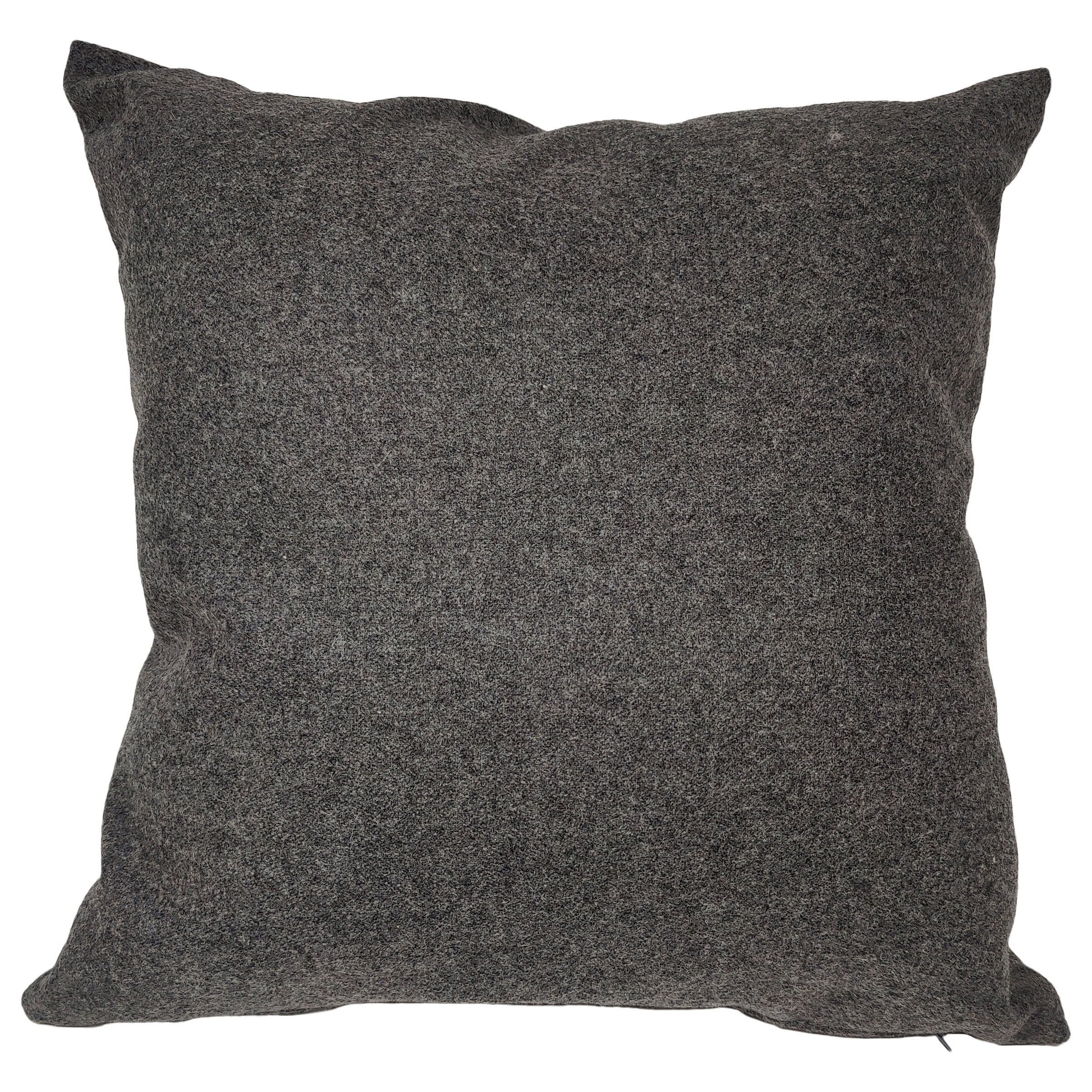 Cuscino Bombato Arredo in Lana in Tinta Unita - Pier Cuscini Arredo Lisola Grigio Scuro 