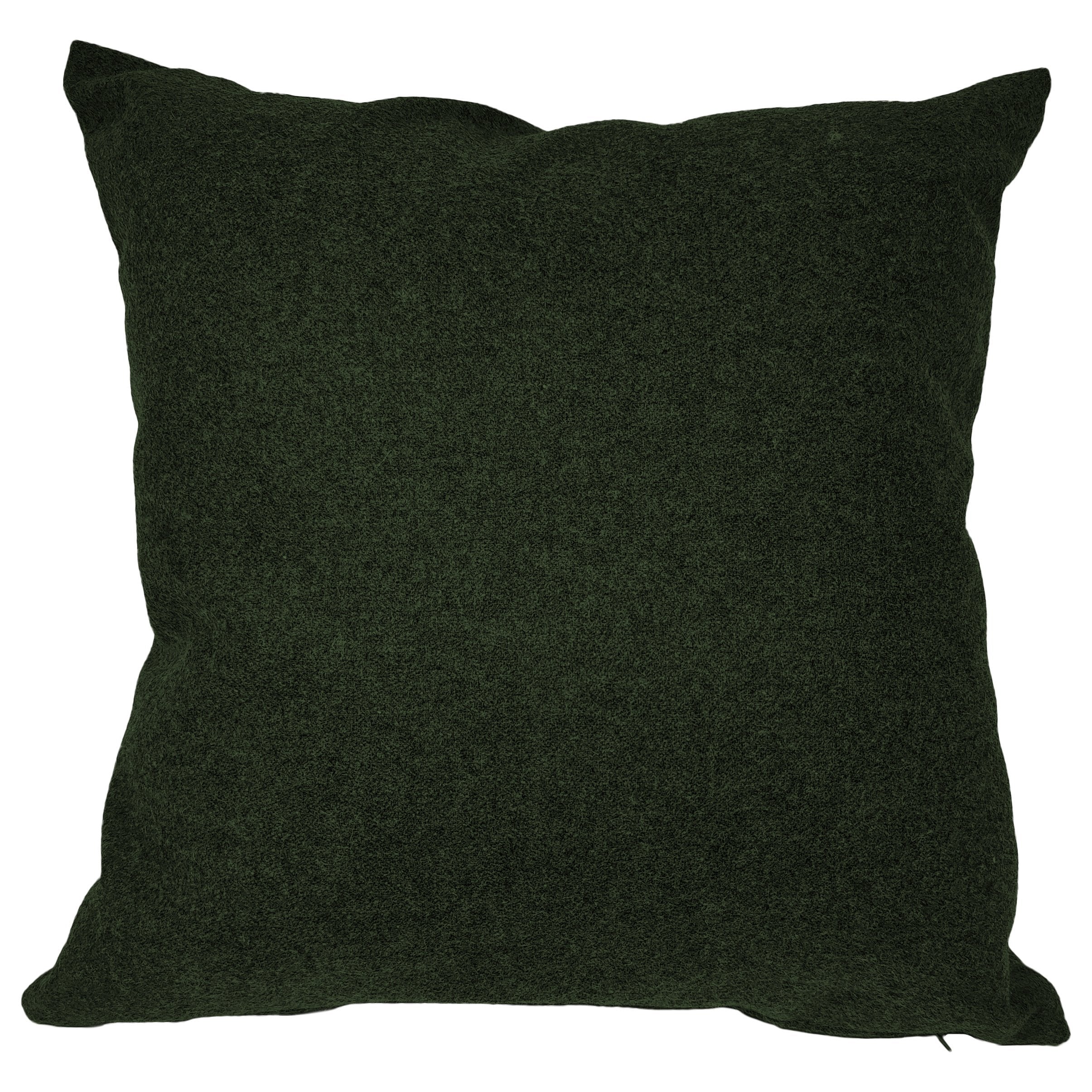 Cuscino Bombato Arredo in Lana in Tinta Unita - Pier Cuscini Arredo Lisola Verde 