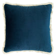 Cuscino Arredo in Velluto Tinta Unita con Frangia - Charlotte Cuscini Arredo Lisola Blu 
