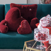 Cuscino D'arredo in Pelliccia Sintetica - Cuore Cuscini Arredo Blumarine 23x23cm Rosso 
