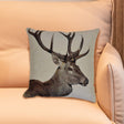 Cuscino in Cotone Stampato con Cervo di Profilo - Natural Stag Cuscino Daunex 