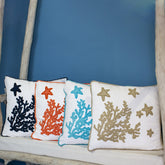 Cuscino in Puro Cotone Fantasia Corallo - Santorini Cuscini Arredo Marinette Saint-Tropez 