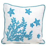 Cuscino in Puro Cotone Fantasia Corallo - Santorini Cuscini Arredo Marinette Saint-Tropez 50x50 cm Azzurro 