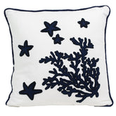 Cuscino in Puro Cotone Fantasia Corallo - Santorini Cuscini Arredo Marinette Saint-Tropez 50x50 cm Nero 