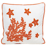 Cuscino in Puro Cotone Fantasia Corallo - Santorini Cuscini Arredo Marinette Saint-Tropez 50x50 cm Corallo 