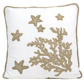 Cuscino in Puro Cotone Fantasia Corallo - Santorini Cuscini Arredo Marinette Saint-Tropez 50x50 cm Tortora 