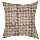 Cuscino in Puro Cotone Fantasia Pied De Poule - Cuera Cuscini Arredo Lisola Rosso 