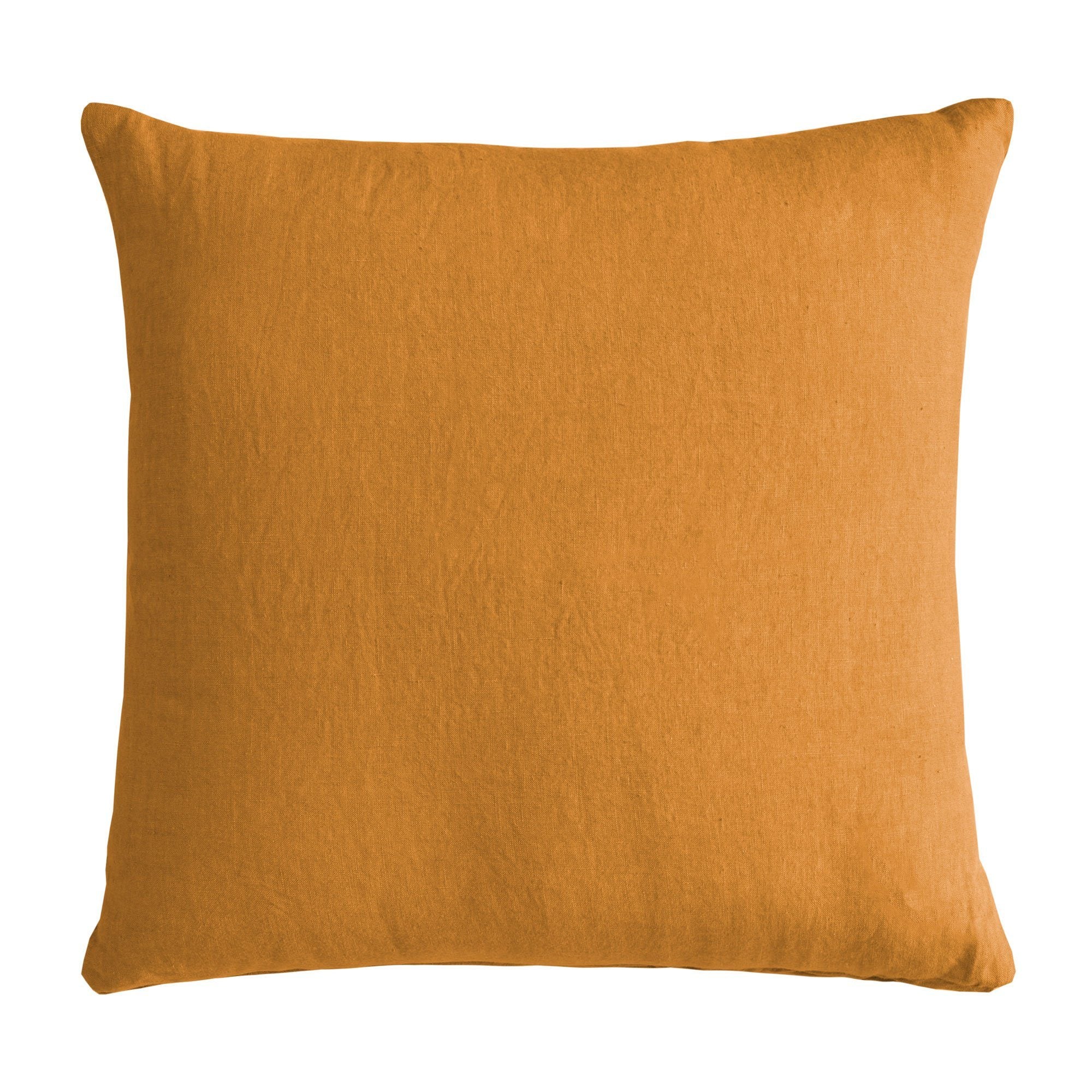 Cuscino in Puro Lino Stonewashed Tinta Unita - Sydney Cuscini Arredo Lisola Ambra 