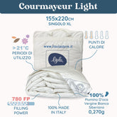 Daunex Courmayeur Piumino Siberiano Light Piumino d'oca Daunex 155 x 220 (Singolo Extra Lungo) 