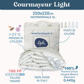 Daunex Courmayeur Piumino Siberiano Light Piumino d'oca Daunex 250 x 220 (Matrimoniale Extra Lungo) 