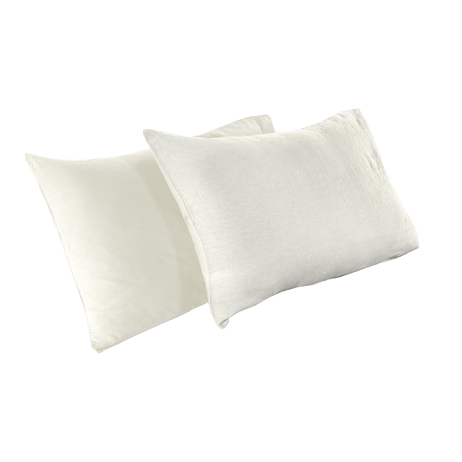 Federe Decorative In Cotone E Lino – 45x45 Cm, 2 Pezzi, Grigio Chiaro, Con Cerniera Nascosta, Senza Imbottitura