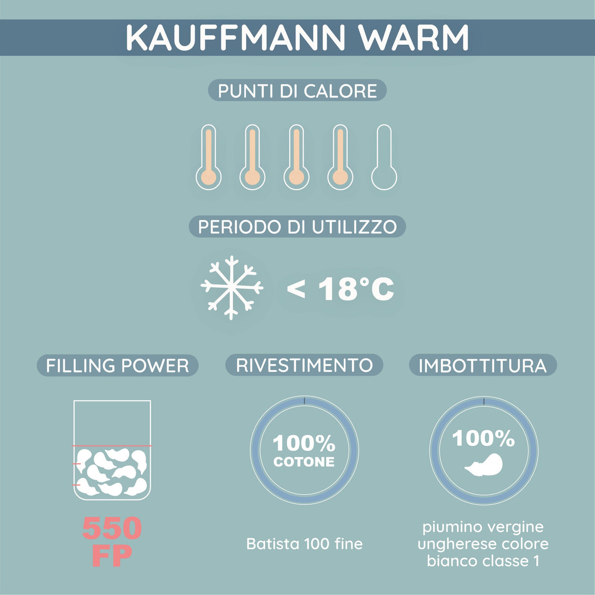 Kauffmann Comfort Piumino Warm Piumino d'oca Kauffmann 