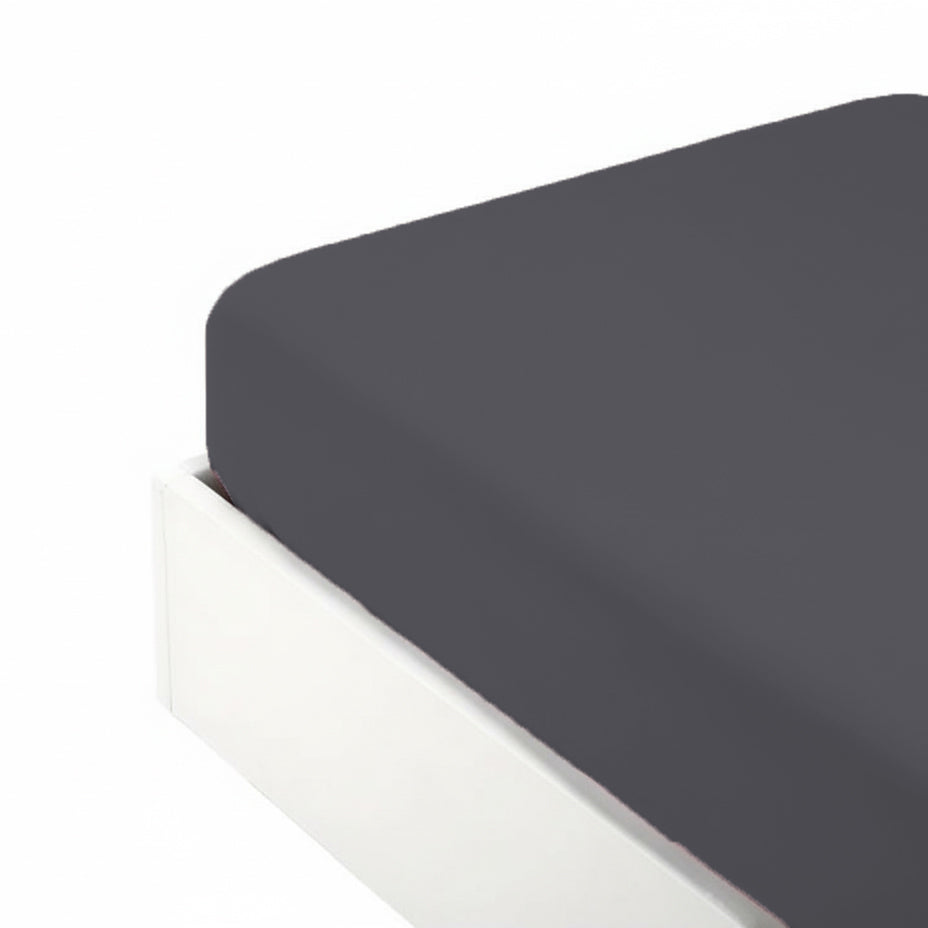 Lenzuolo da sotto con angoli in Percalle di cotone tinta unita - Arianna Lenzuolo Sotto Fazzini Singolo Piombo 