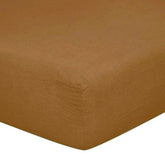 Lenzuola da Sotto con angoli in Puro Lino StoneWashed No Stiro 24 Colori - Luxury Lenzuolo Sotto Lisola Singola Ambra 