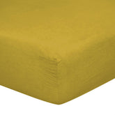 Lenzuolo da Sotto con angoli in Puro Lino StoneWashed No Stiro 24 Colori - Luxury Lenzuolo Sotto Lisola Singola Oro 