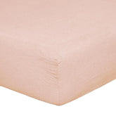 Lenzuola da Sotto con angoli in Puro Lino StoneWashed No Stiro 24 Colori - Luxury Lenzuolo Sotto Lisola Singola Rosa (Conchiglia) 