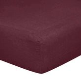 Lenzuola da Sotto con angoli in Puro Lino StoneWashed No Stiro 24 Colori - Luxury Lenzuolo Sotto Lisola Singola Rubino 