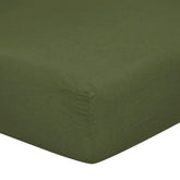 Lenzuola da Sotto con angoli in Puro Lino StoneWashed No Stiro 24 Colori - Luxury Lenzuolo Sotto Lisola Singola Verde (Bosco) 