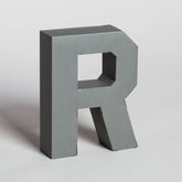 Lettera Decorativa Tridimensionale Carta da Montare - Papertype Lettera 3d Papertype R Grigio 